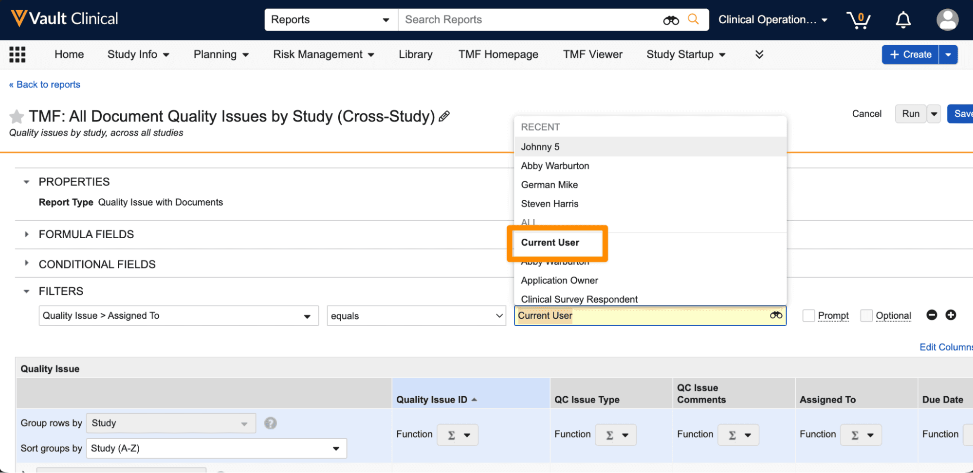 Vault Clinical: Document Quality Issues Report Configuration